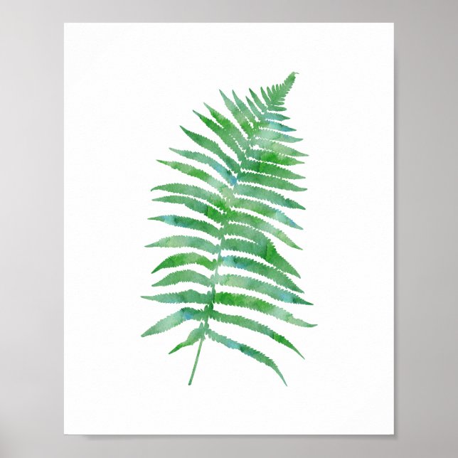 Grönt Vattenfärgsplantor Poster (Framsidan)