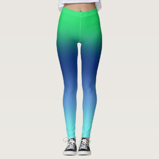 Grönt Vattenhaltig övertoningsbensin Leggings