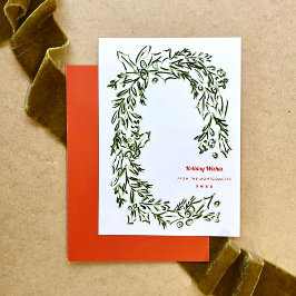 Grönt Vattenskärg jul Utandning korprat Julkort