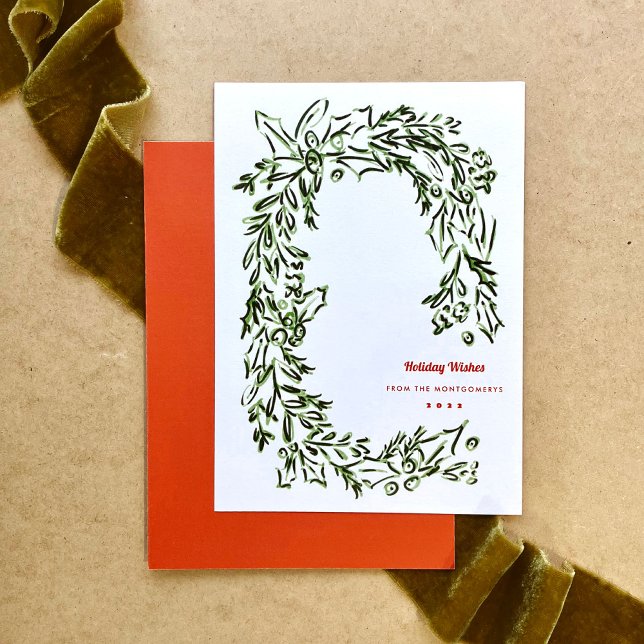 Grönt Vattenskärg jul Utandning korprat Julkort (Skapare uppladdad)