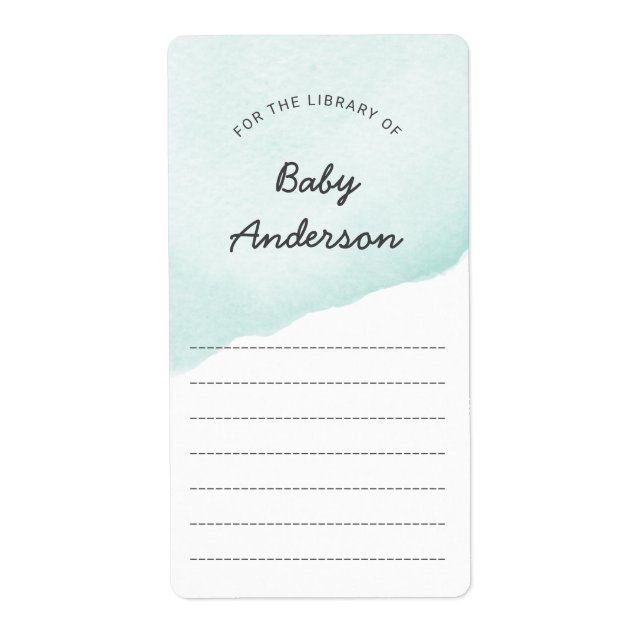 Grönt Vattenskärg neutralt gender babydusch bok Fraktsedel (Framsidan)