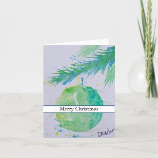 Grönt Vattenskort Boll jul Tack Kort