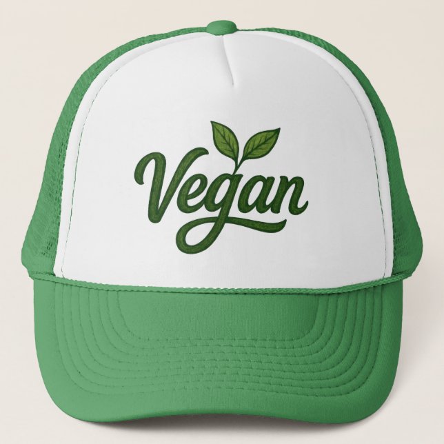 Grönt Vegan Hat Keps (Framsida)