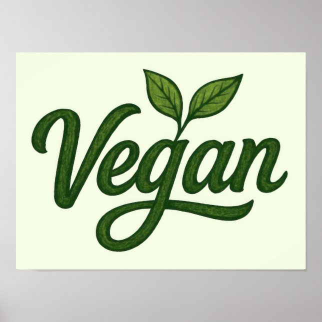Grönt Vegan Poster (Framsidan)