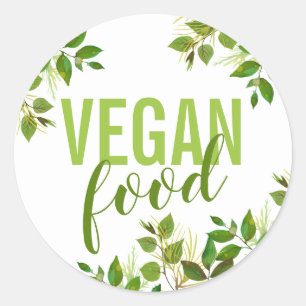 Grönt Veganism Livsmedelsetiketter   Vegan Runt Klistermärke