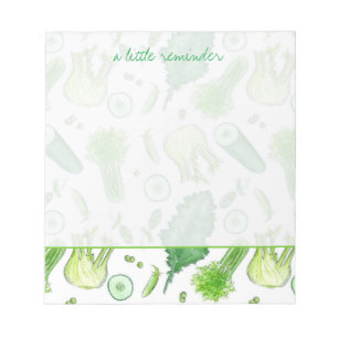 Grönt Vegetable Fennel Kale Reminder Notes Anteckningsblock