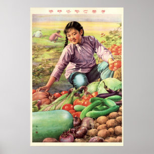Grönt Vegetables Plump Cucumber, Abundant Harvest! Poster