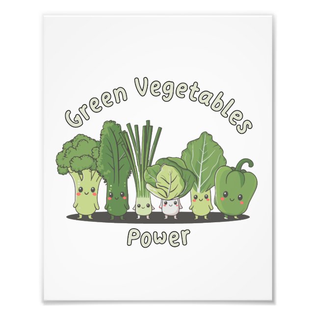 Grönt Vegetables Power Fototryck (Framsidan)
