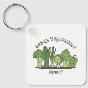 Grönt Vegetables Power Nyckelring