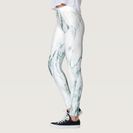 Grönt Vein Marble Titta Leggings