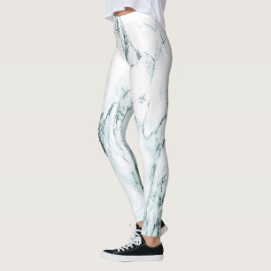 Grönt Vein Marble Titta Leggings