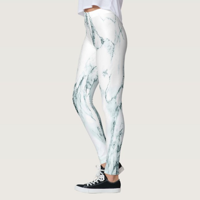 Grönt Vein Marble Titta Leggings (Vänster)