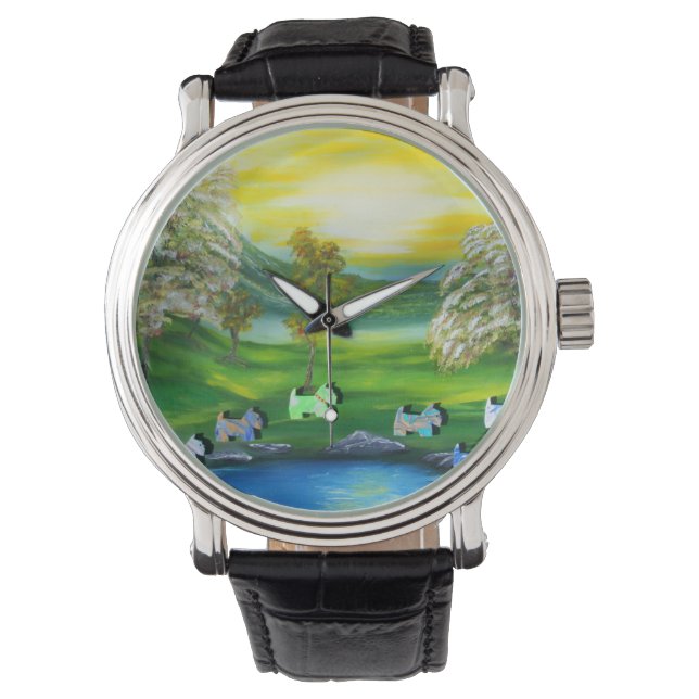 Grönt Venus Scotties på Pond Armbandsur (Framsida)