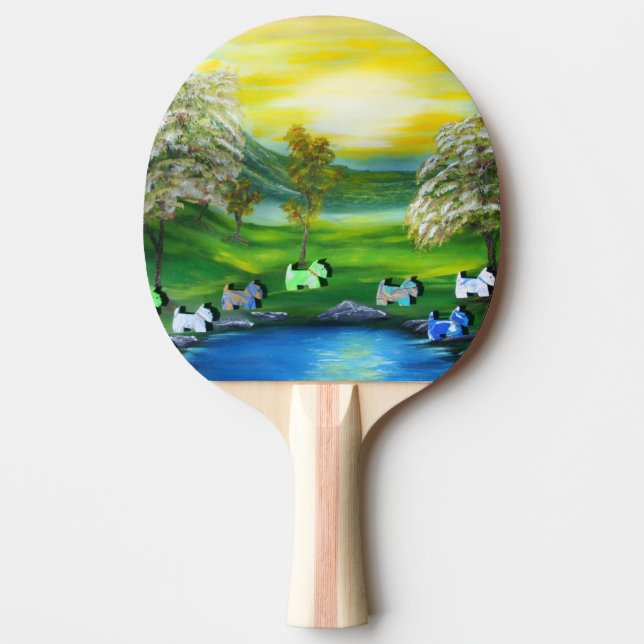 Grönt Venus Scotties på Pond Pingisracket (Framsidan)
