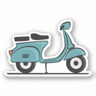grönt vespa scooter klistermärken