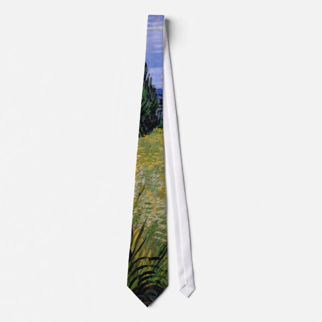 Grönt vetefält med cypress av Van Gogh. Slips (Framsida)