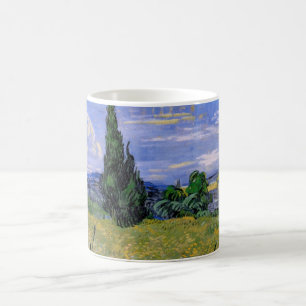 Grönt vetefält med cypress av Vincent van Gogh Kaffemugg