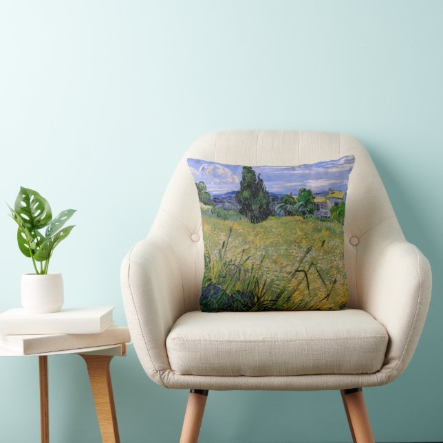 Grönt vetefält med cypress av Vincent van Gogh Kudde (Stol)
