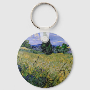 Grönt vetefält med cypress av Vincent van Gogh Nyckelring