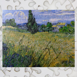 Grönt vetefält med cypress av Vincent van Gogh Pussel