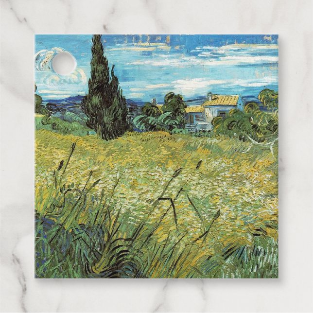 Grönt vetefält Vincent van Gogh    Gåvor Etiketter (Framsida)