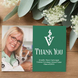 Grönt Veterinarian Office Photo Anpassade Tack Kort