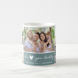 Grönt Vi Kärlek You Pappa | 5 Fotokollage Kaffemugg