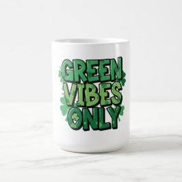 Grönt Vibes Endast St. Patrick's Day Kaffemugg