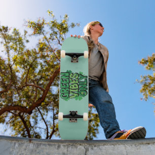 Grönt Vibes Endast St. Patrick's Day Mini Skateboard Bräda 18,5 Cm