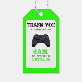 Grönt Video Game Lastbil, födelsedag Presentetikett