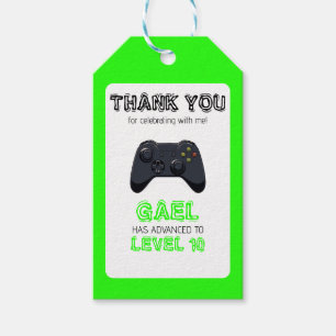 Grönt Video Game Lastbil, födelsedag Presentetikett