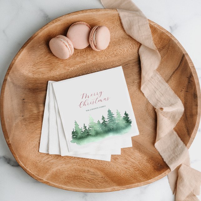 Grönt Vild Forest Julgranar Pappersservett (Skapare uppladdad)