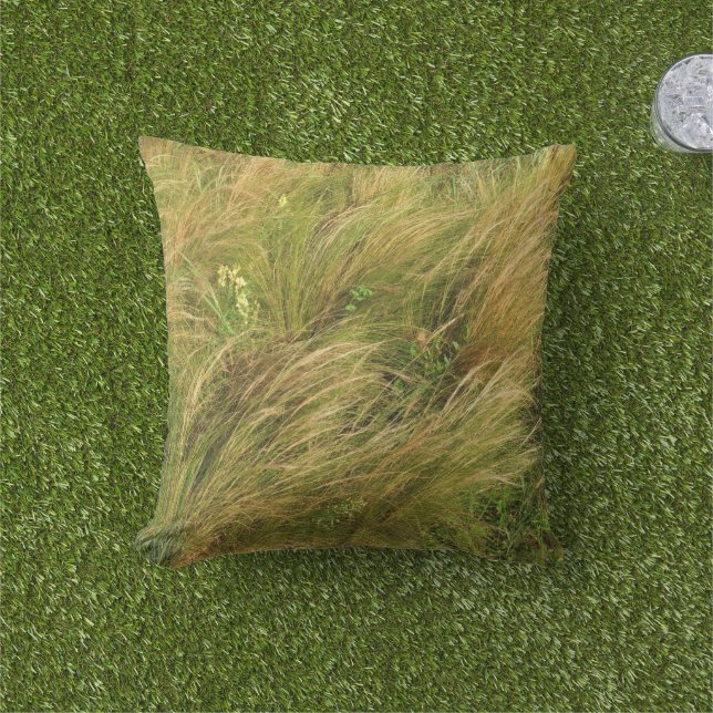 Grönt Vild Grass Struktur ・ Natur och Vind Sommar Kudde (Gräs)