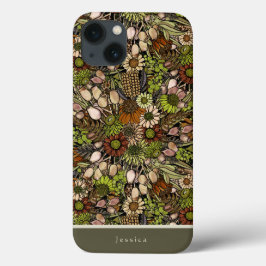 Grönt vildblomsterträdgårdsfodral Case-Mate iPhone