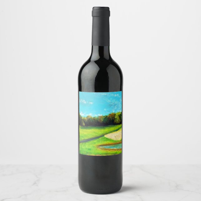 Grönt Vin-etiketten Vinflaska Etikett (Framsida)