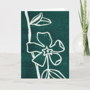 "Grönt Vinca"-Blommigtens hälsningskort Kort