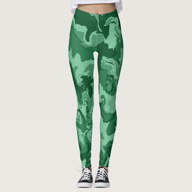 Grönt Vinkarare Leggings (Framsida)