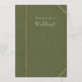 Grönt Vintage Bok bröllopsinbjudan Inbjudningar