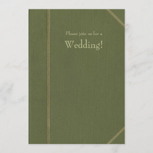 Grönt Vintage Bok bröllopsinbjudan Inbjudningar