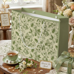 Grönt Vintage Botaniskt Toile-mönster