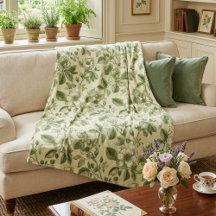 Grönt Vintage Botaniskt Toile-mönster