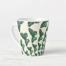 Grönt Vintage Butterflies Mönster