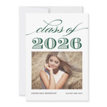 Grönt Vintage Class of 2025 Photo Studenten