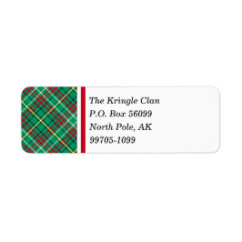 Grönt Vintage-julklapp Returadress Etikett
