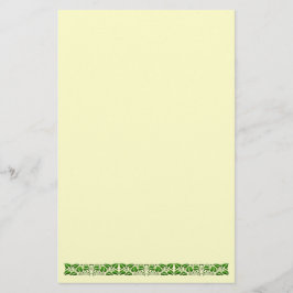 Grönt Vintage Löv Gräns Stationery Brevpapper