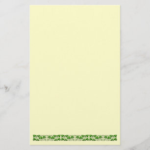 Grönt Vintage Löv Gräns Stationery Brevpapper