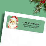 Grönt Vintage Vattenfärg Jultomten jul Returadress Etikett<br><div class="desc">Skicka festive hälsning med vår Grönt Vintage Watercolor Jultomten julreturetikett! Den här charmerande etiketten har en nostalgisk vattenfärgad illustration av Jultomten som ställs mot en livfull bakgrund,  försedd med delikat snöflingor. Perfekt för att sprida helgdag jublande,  denna design fångar julens tidlösa anda.</div>