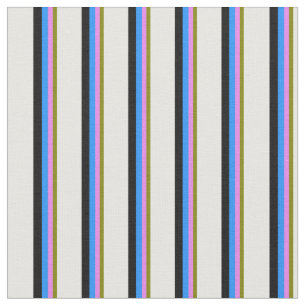 Grönt, Violet, Blue, Black & White Rand Tyg