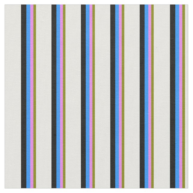 Grönt, Violet, Blue, Black & White Rand Tyg (Närbild)