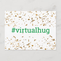 Grönt Virtuellt Kram Hashtag Guld Falskt Konfetti
